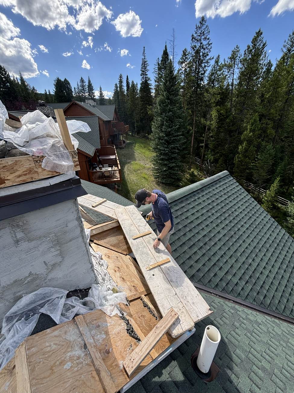 Roof repair work